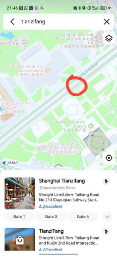 Mapa de Nanjing Road