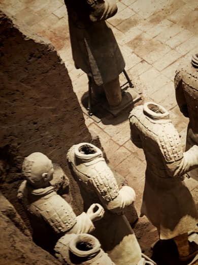 Vista cercana de los guerreros